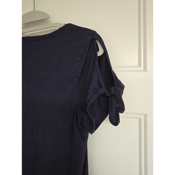 Women's Banana Republic Navy Blue Short Sleeve Tee Cutout Sleeves | Size Small - Picture 5 of 7